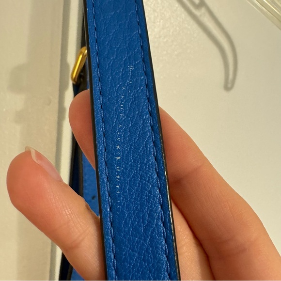 Marc by Marc Jacobs women’s crossbody leather hobo bag purse blue gray gold - Picture 7 of 15